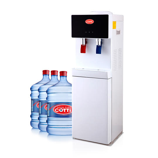 Plan Arriendo Dispensador pedestal con 3 botellones iniciales y reposición de 2 botellones mensuales.