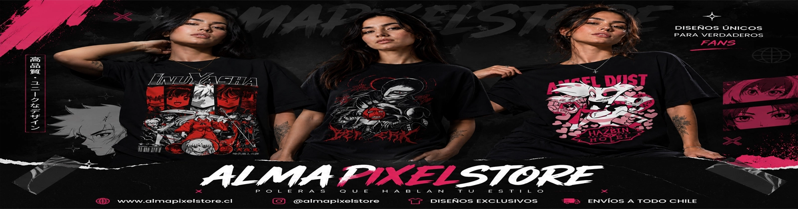 AlmaPixel Store - Poleras anime InuYasha, Berserk, Hazbin Hotel
