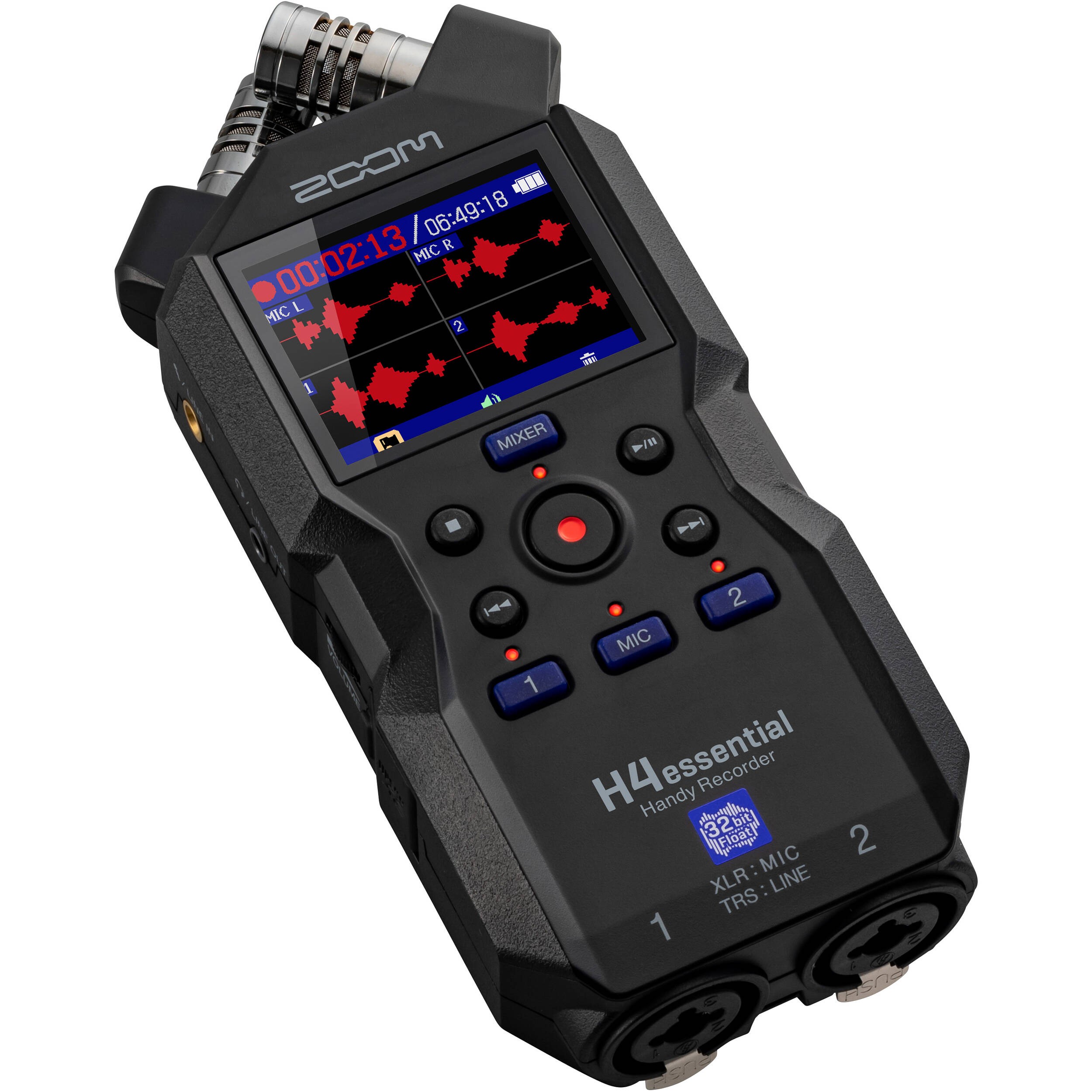 Zoom H4essential grabadora de audio portátil 32 bits flotantes para grabar el audio de un bosque