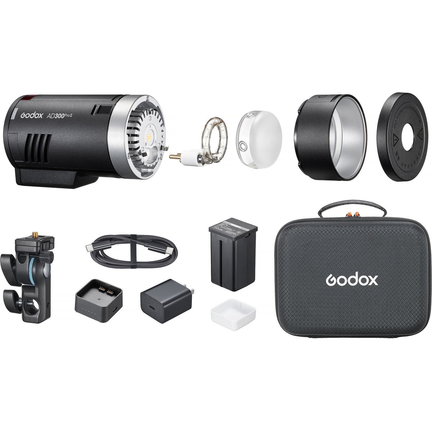 Flash portátil Godox AD300Pro II de 300 Ws para exteriores
