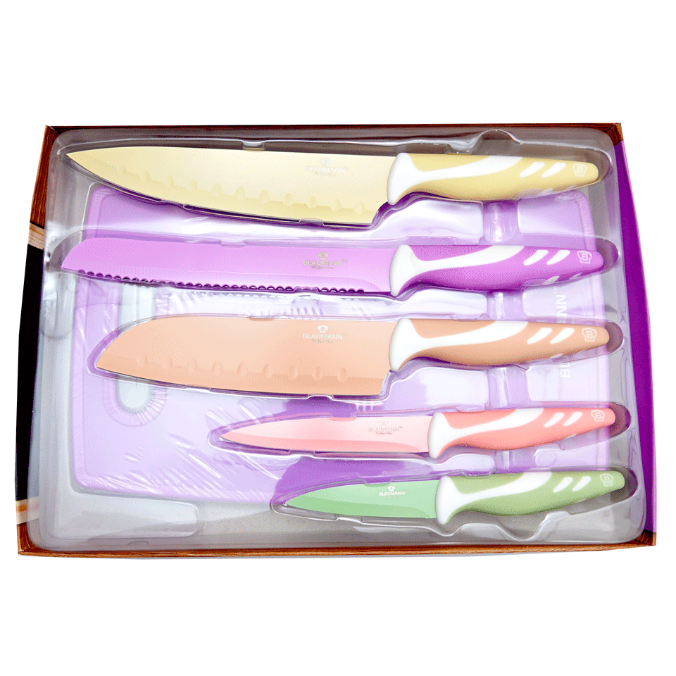 Set de cuchillos de 6 piezas con recubrimiento anti adher...