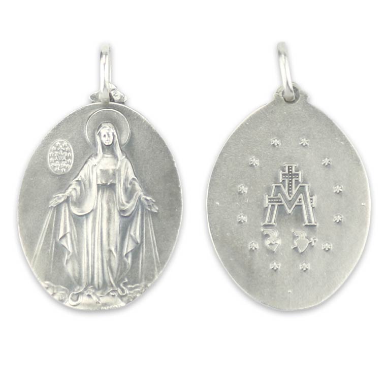 Medalha de Nossa Senhora das Graças Prata 925 Medalha de Nossa Senhora das Graças Prata 925