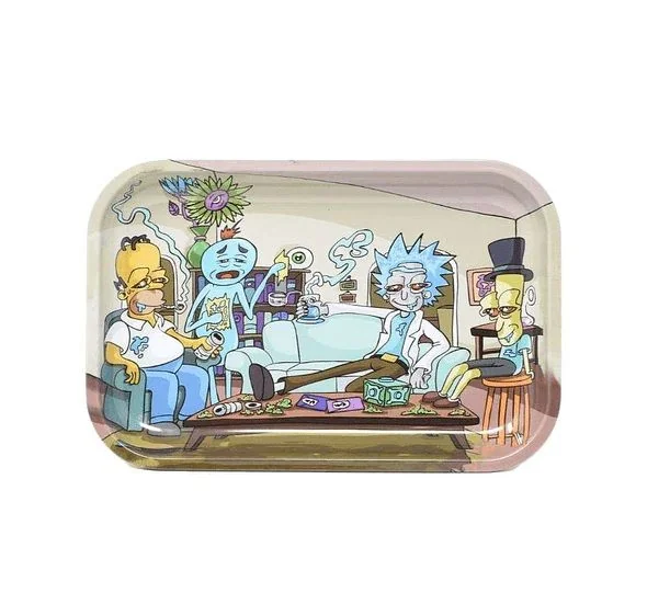 Bandeja Rolado Metalica 28X18Cm Rick And Morty