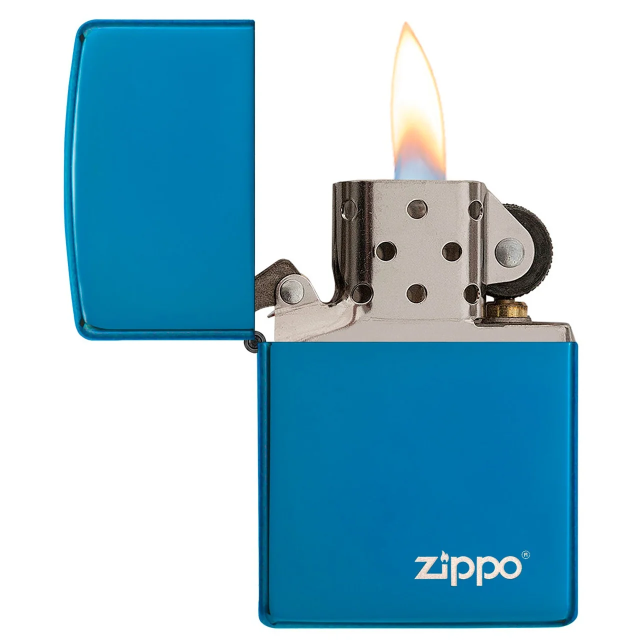 Encendedor Hig Polish Blue Logo - Zippo