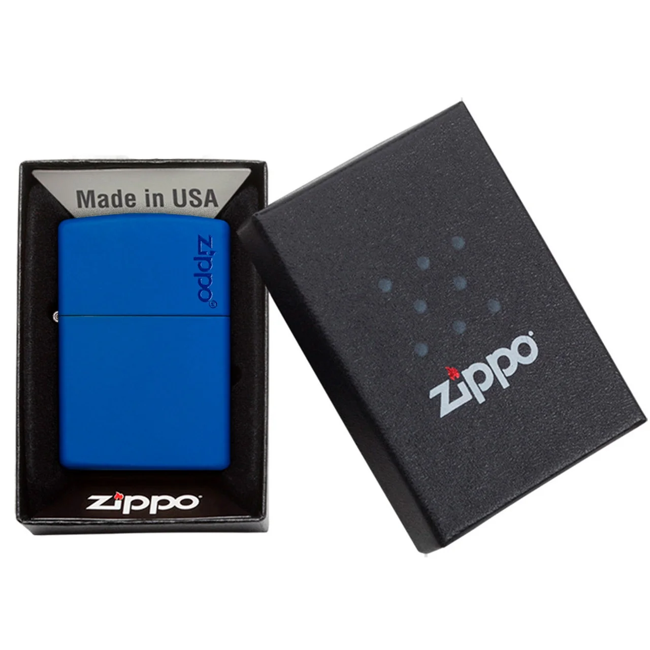 Encendedor Royal Blue Matte Logo - Zippo