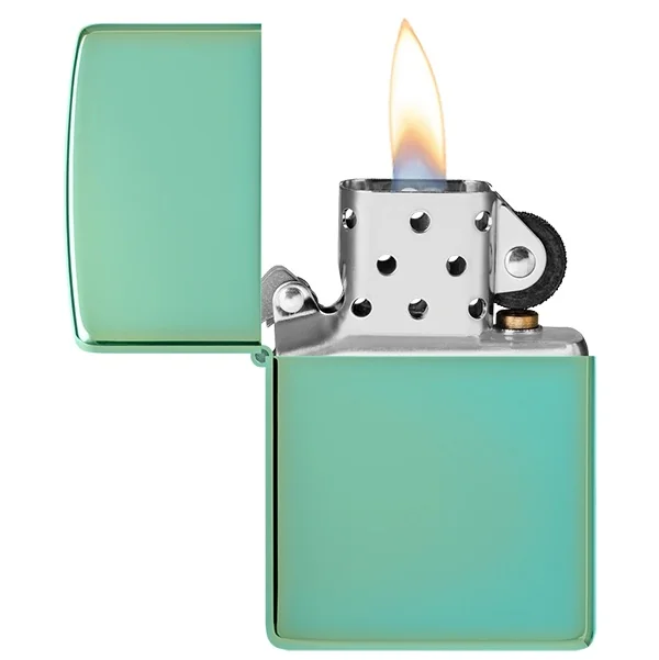 Encendedor High Polish Green Logo - Zippo