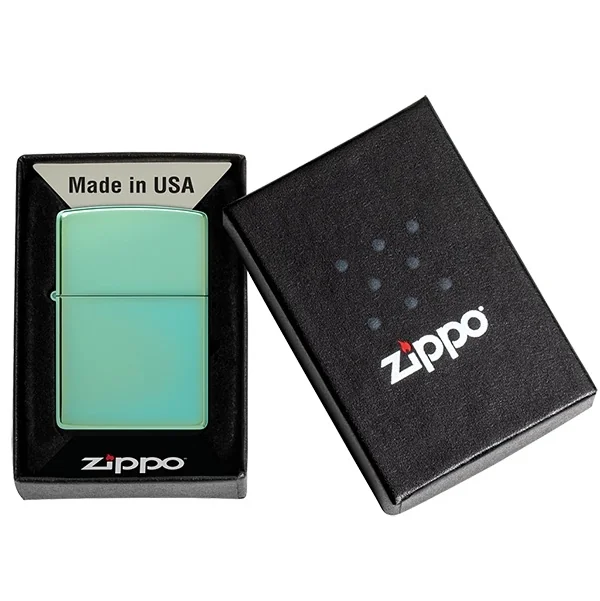 Encendedor High Polish Green Logo - Zippo