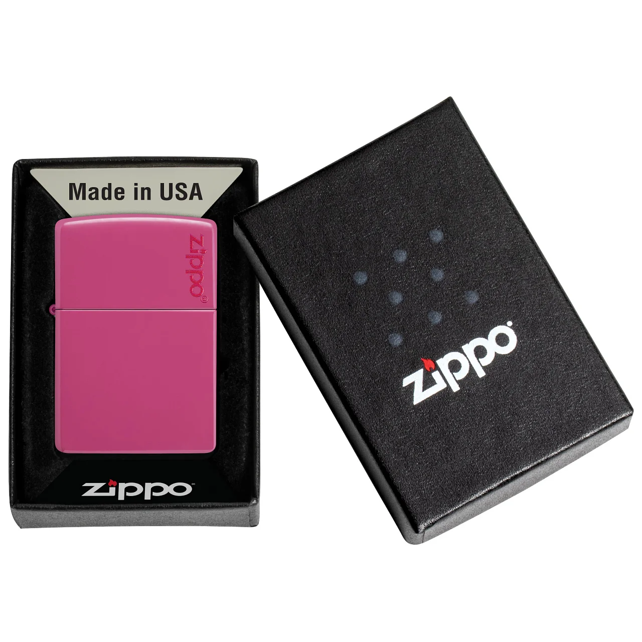 Encendedor Rosado Logo Rojo-Zippo