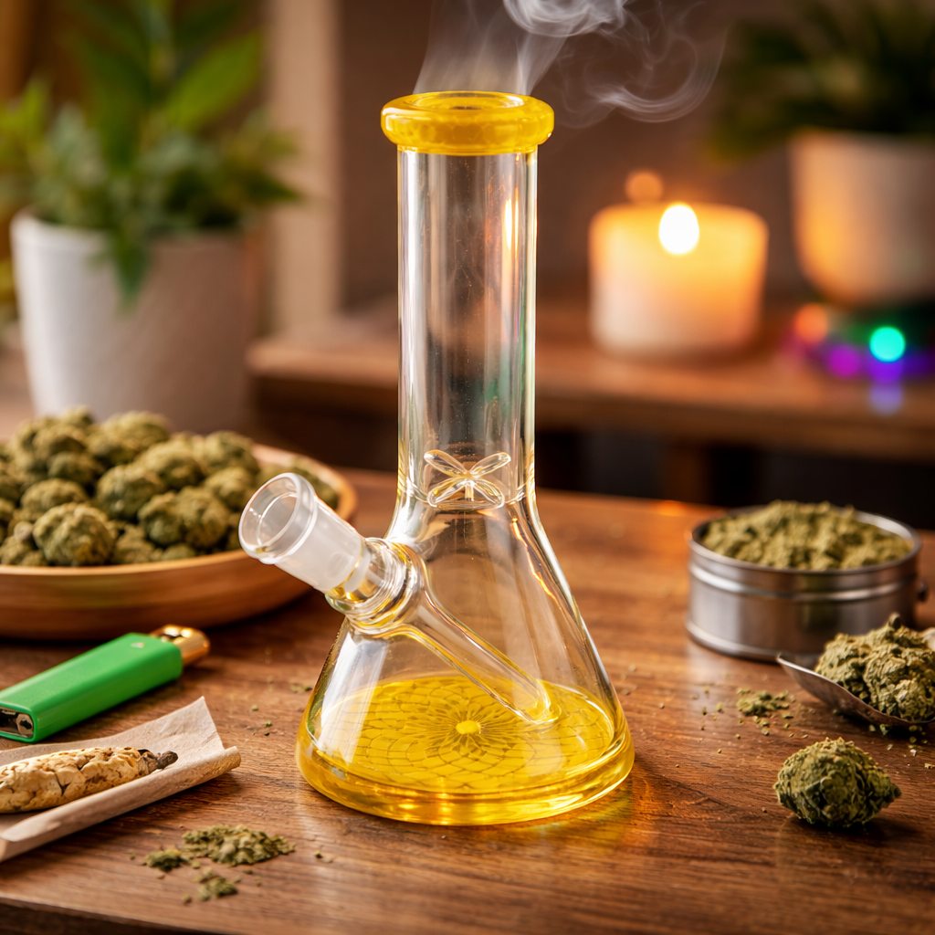 MINI BEAKER SIMPLE YELLOW- Calvo glass