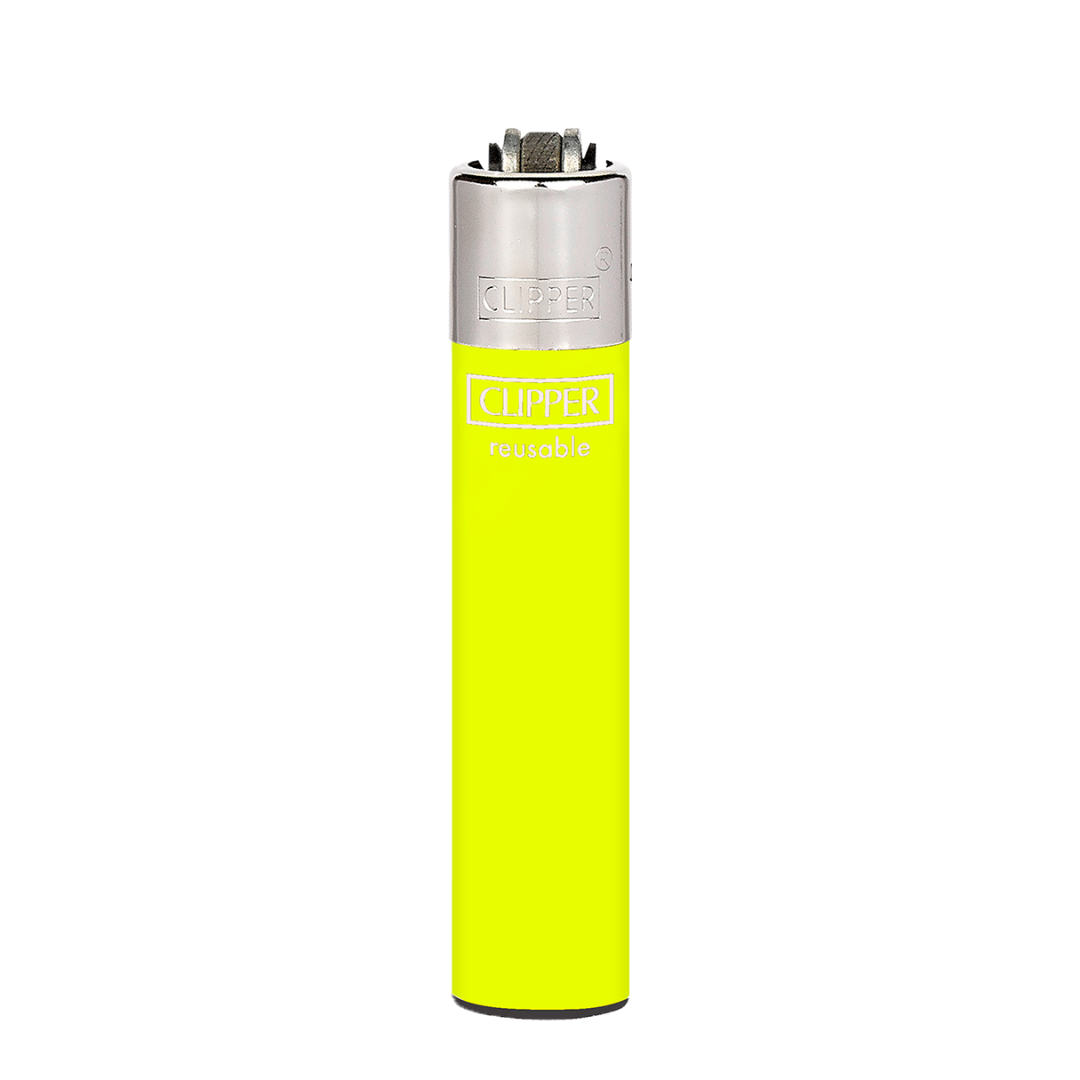Encendedor Clipper Recargable Slim Solid Fluo – Diseño Surtido (Unidad)