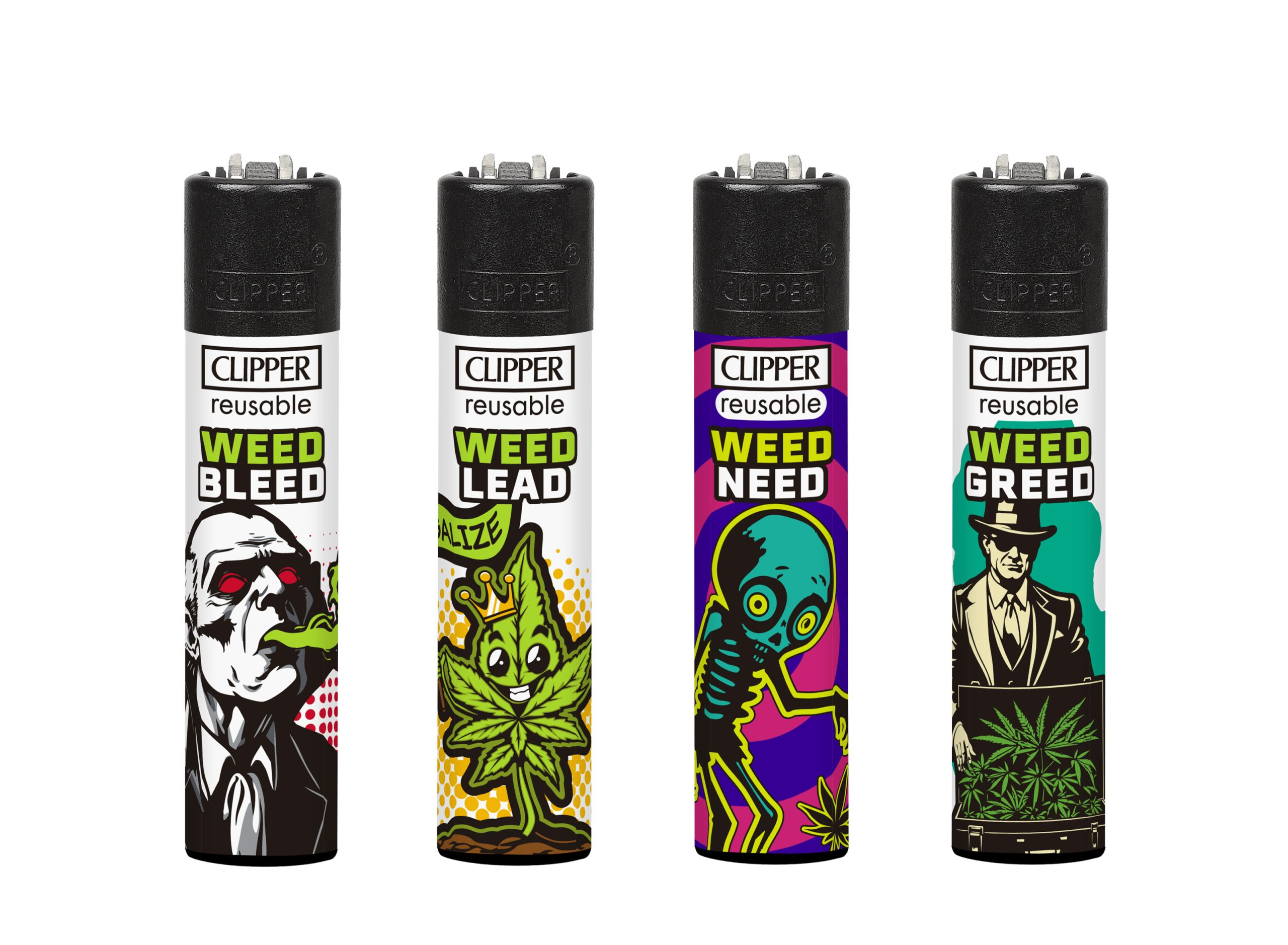 Encendedor Clipper Recargable Weed Rhyme – Diseño Surtido (Unidad)