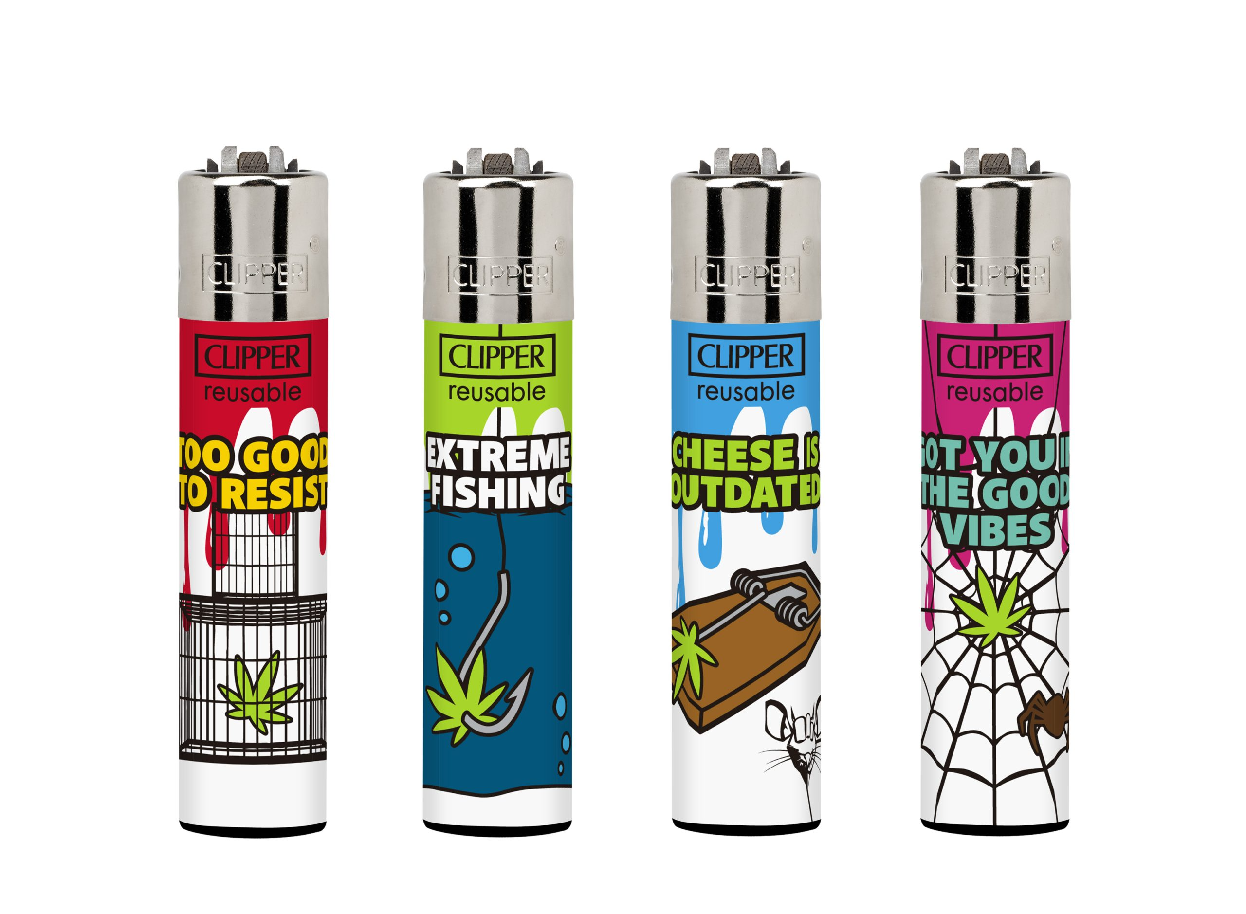 Encendedor Clipper Recargable Green Bait – Diseño Surtido (Unidad)