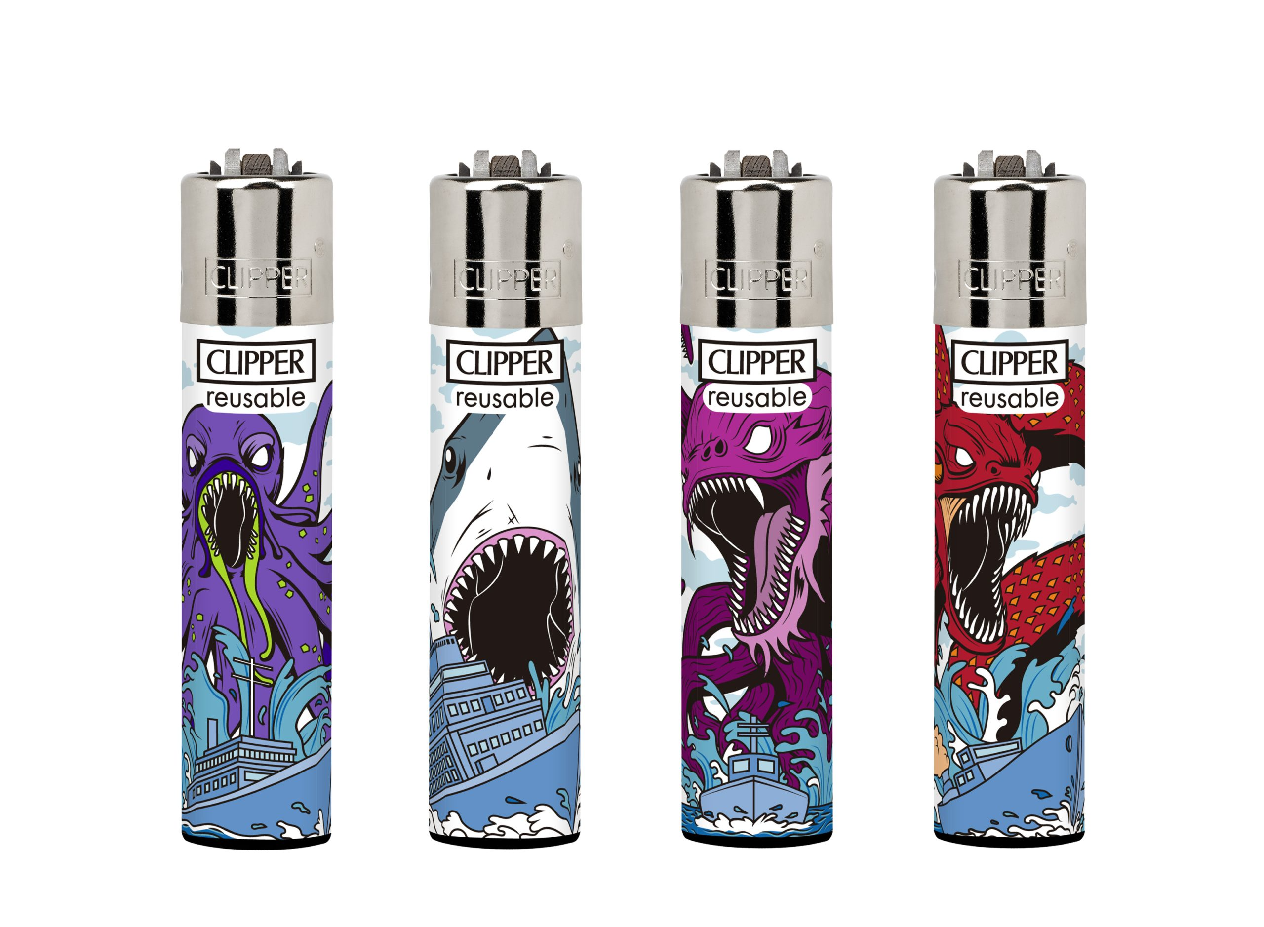 Encendedor Clipper Recargable Sea Monsters – Diseño Surtido (Unidad)