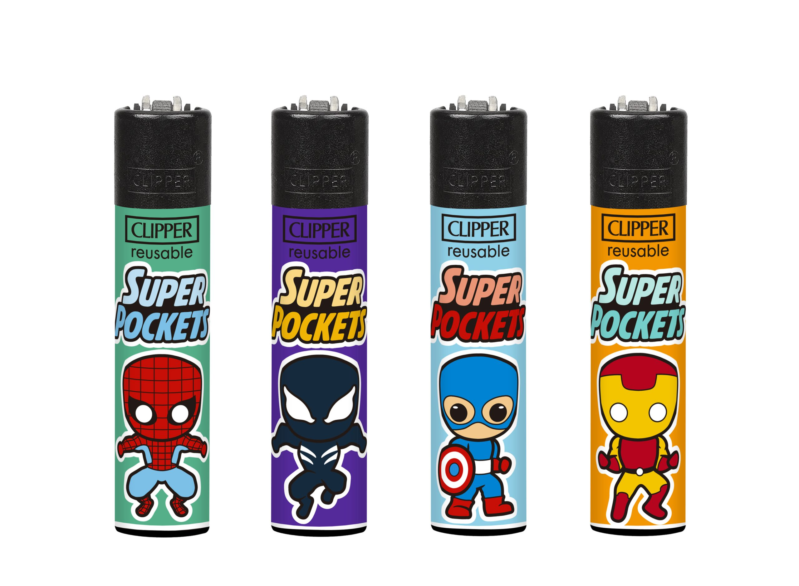Encendedor Clipper Recargable Super Pockets 1 – Diseño Surtido (Unidad)