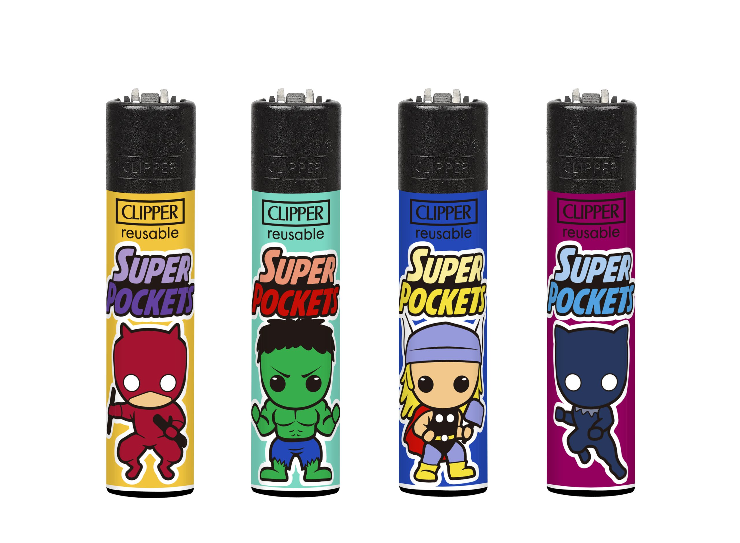 Encendedor Clipper Recargable Super Pockets 2 – Diseño Surtido (Unidad)