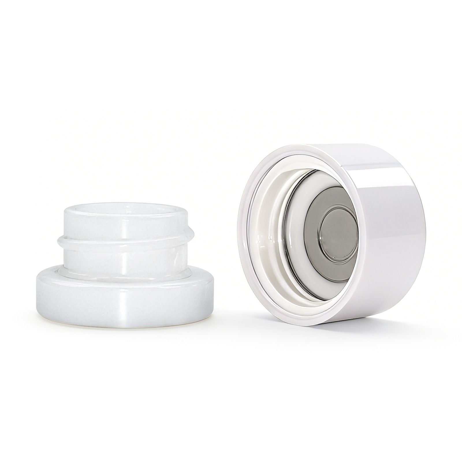 "fx Contenedor al Vacío para Extractos BongLab 4 ml – Vidrio Blanco Redondo"