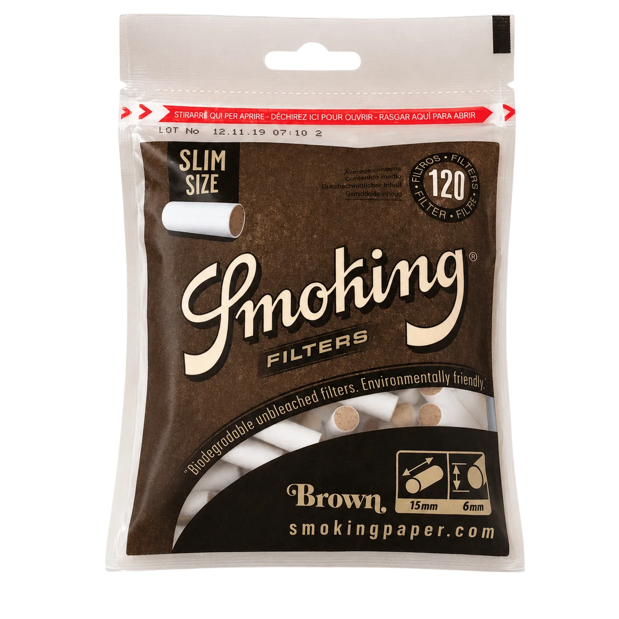 SMOKING FILTRO SLIM BROWN 120 UNI
