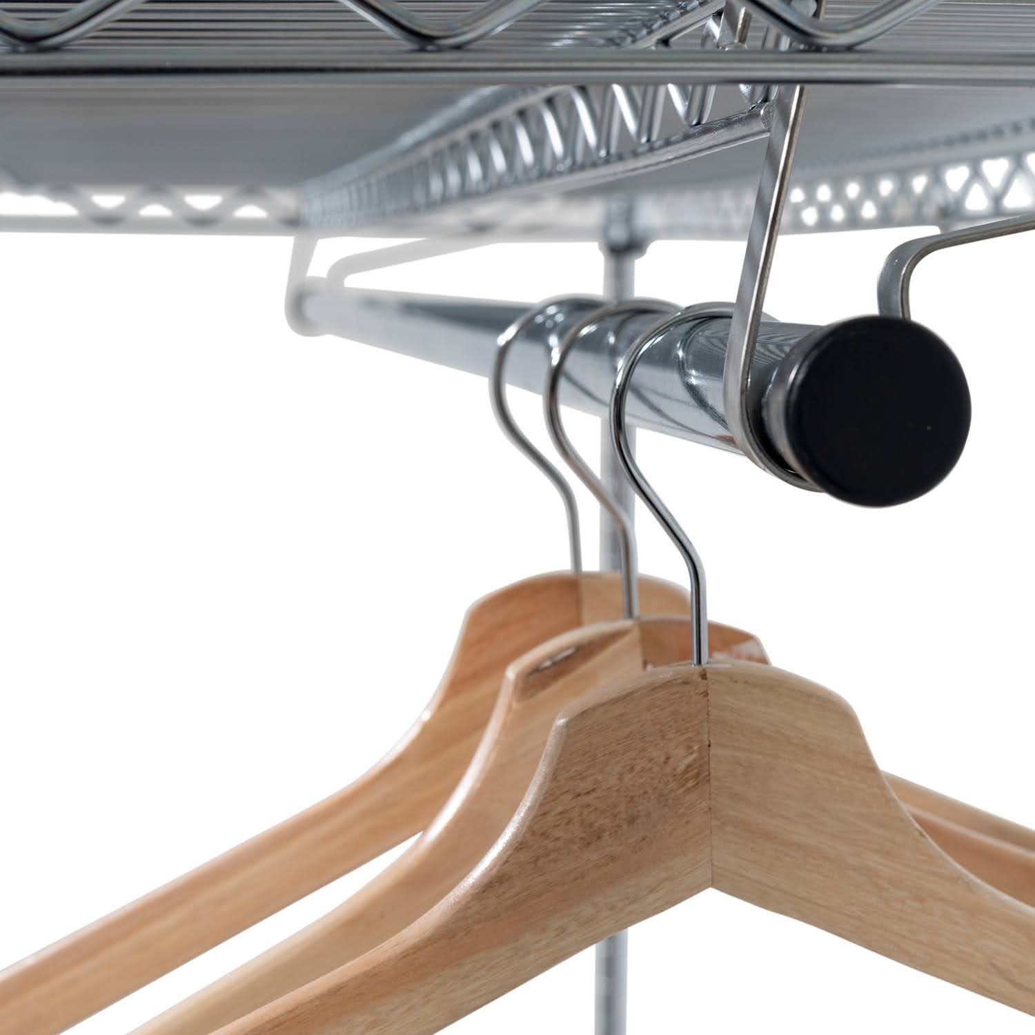 Perchero Acero Cromado 46X152X165 Cm 2 Repisas Inferiores