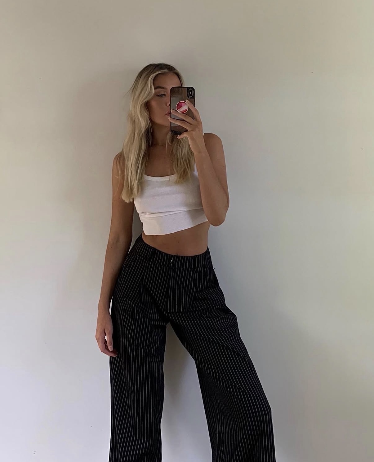 Pantalón Wide leg líneas