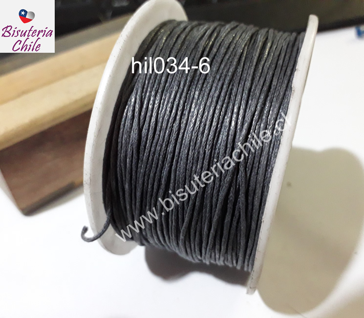 Hilo de algodón gris, 1 mm, carrete de 70 mts