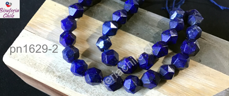 Lapislázuli hexagonal de 8 mm, tira de 22 piedras