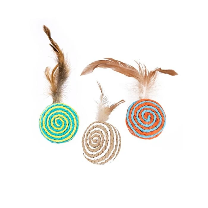 Juguete MarbenPets Bola Trenzada con Pluma para Gato 4cm