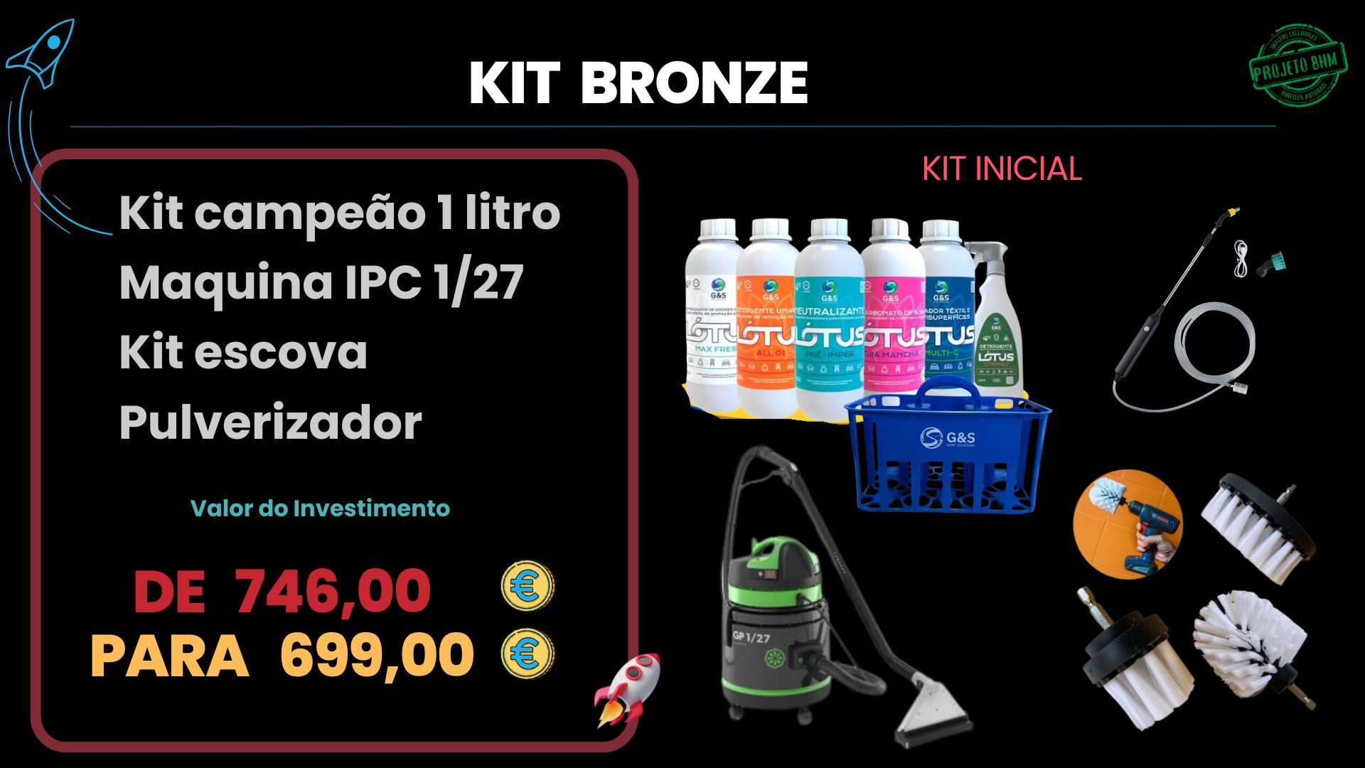 Kit Bronze para iniciar no mercado de Higienização