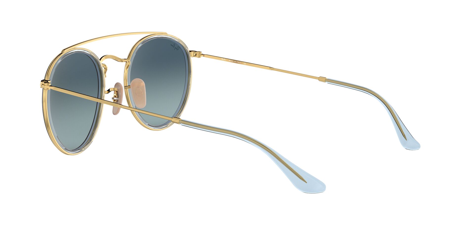 ray ban round double bridge gold