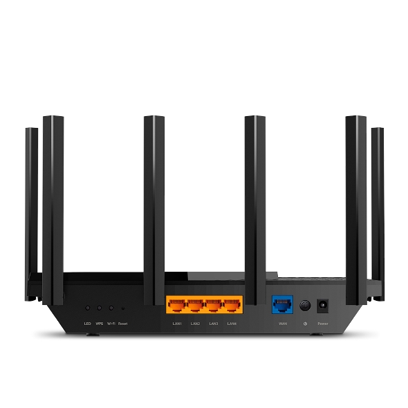 TP-Link Archer AX72 detalle posterior y conexiones Gigabit