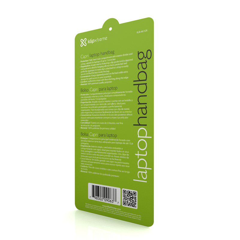 Klip Xtreme Capri KLB-461GR bolso para notebook gris y blanco