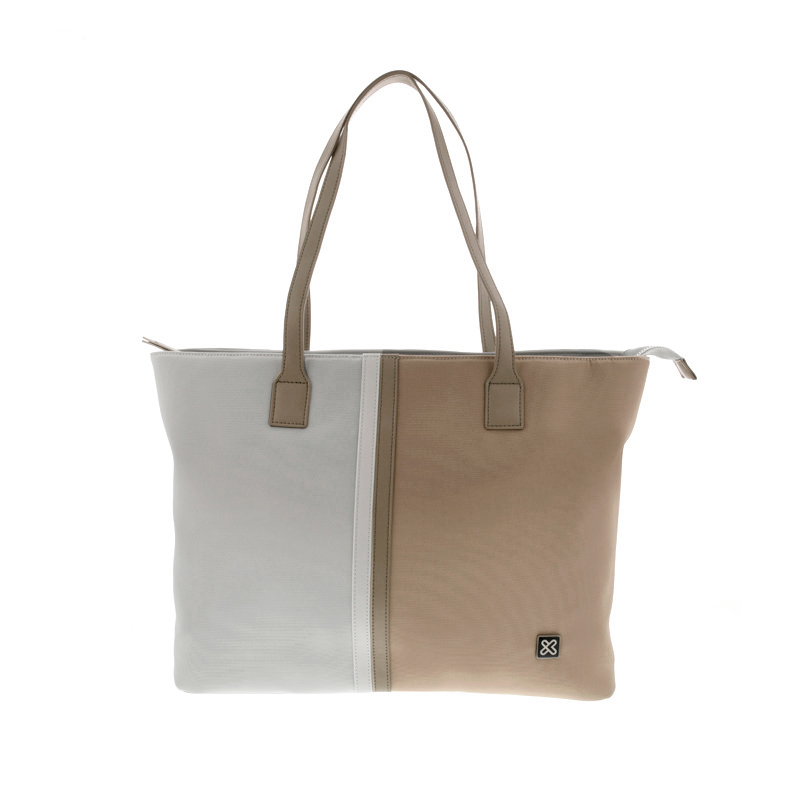 Klip Xtreme Capri KLB-461BG bolso para notebook beige y blanco