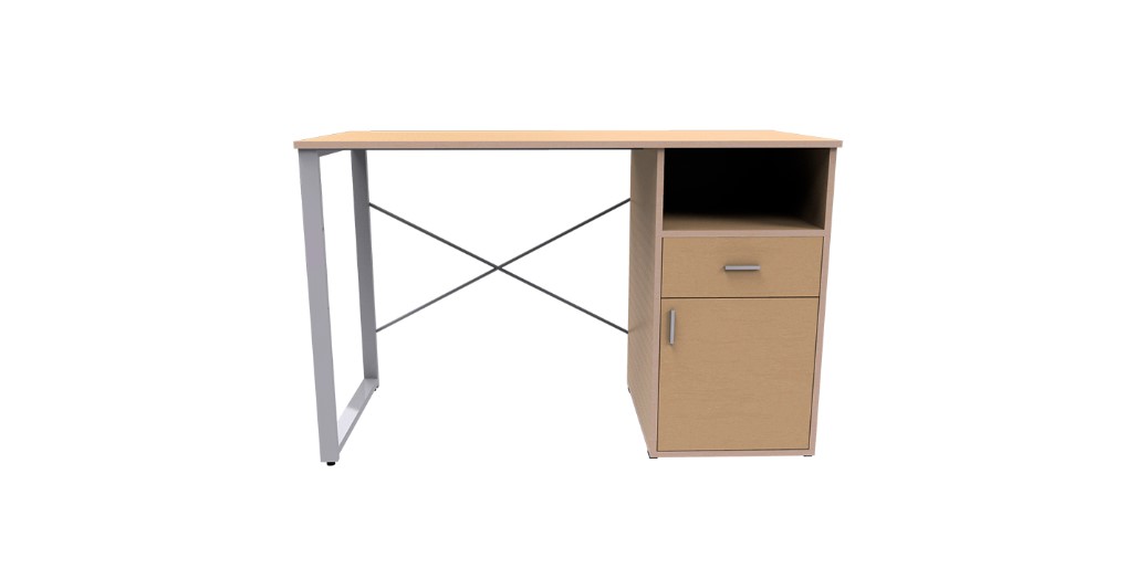 Xtech XTF-CD631 escritorio beige y blanco con gabinete y gaveta