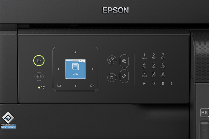 Epson EcoTank L5590 vista frontal y tanques de tinta