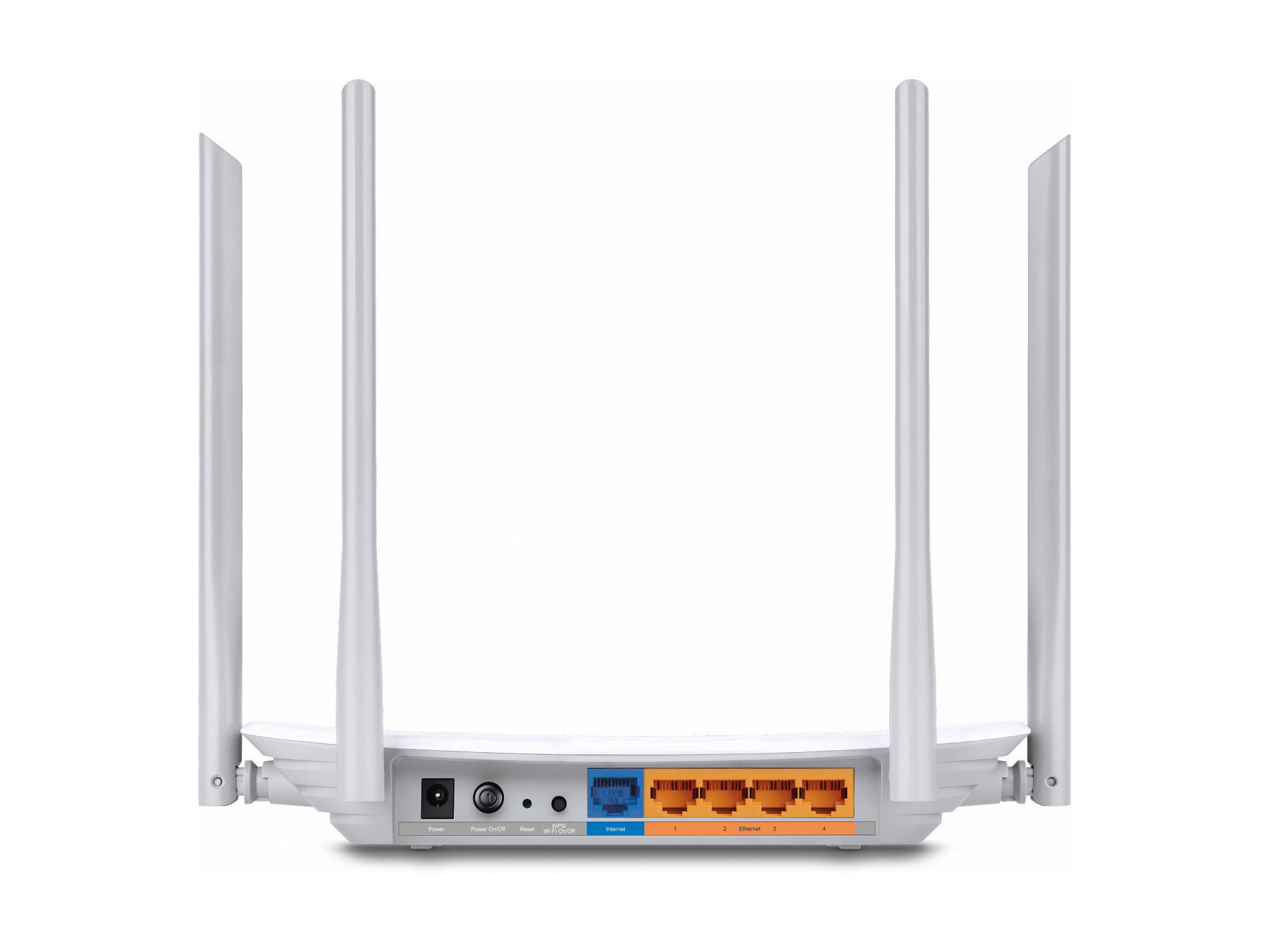 TP-Link Archer C50 V1 vista posterior con puertos Fast Ethernet y USB