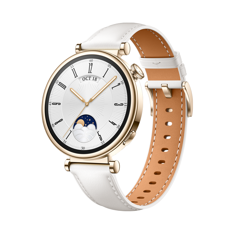 Huawei Watch GT 4 55020BGC de 41mm con correa de cuero blanca
