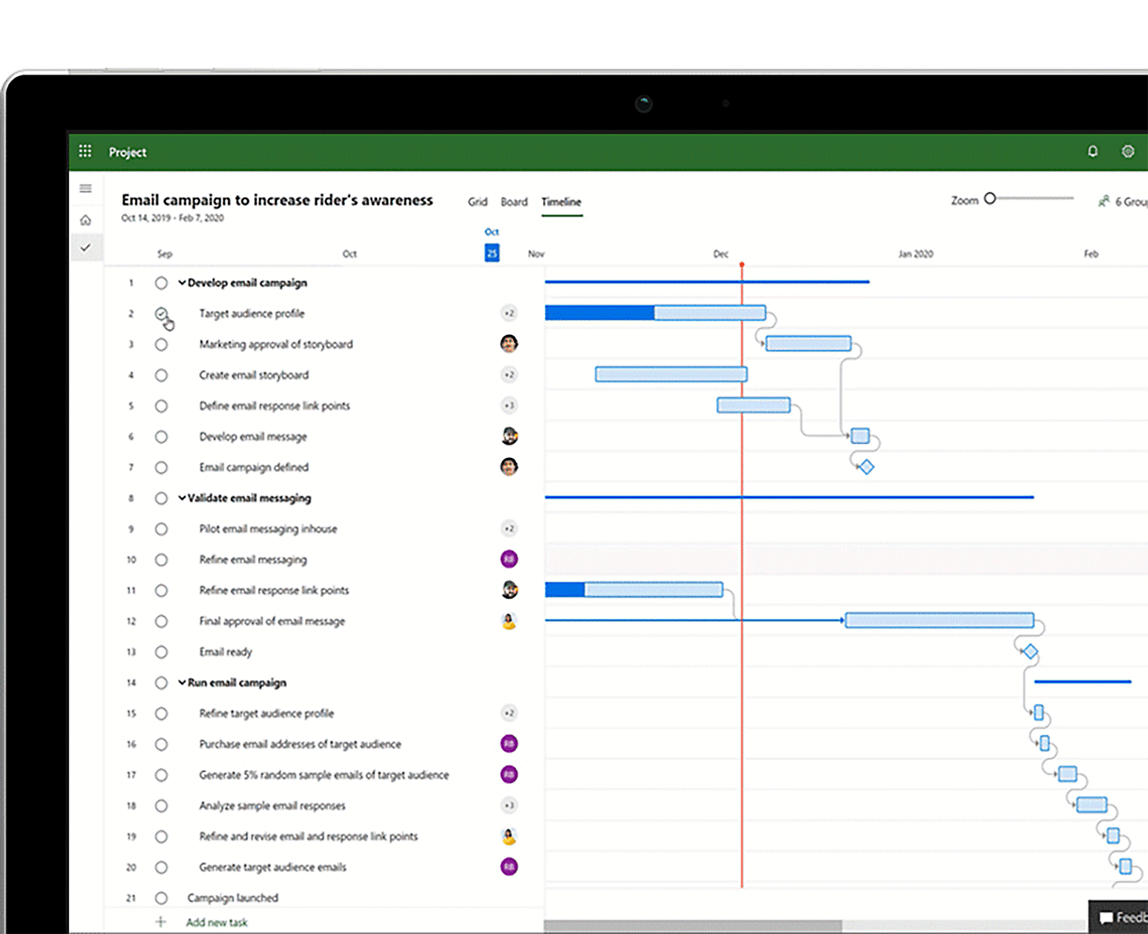Microsoft Project planificación y cronograma