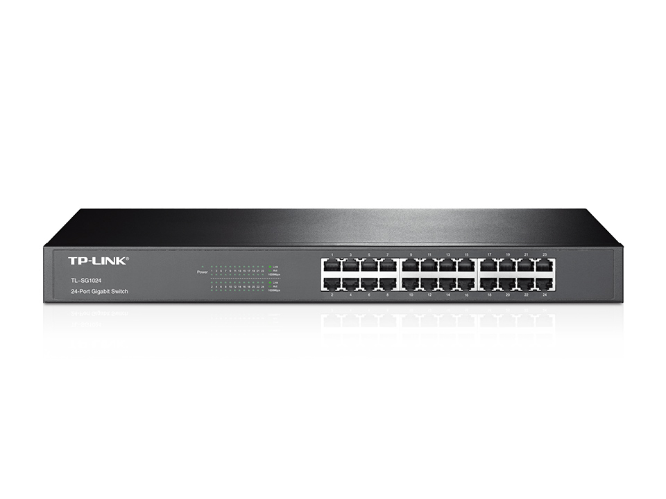 TP-Link TL-SG1024 Switch 24 Puertos Gigabit Rack 19 48Gbps Fanless Negro