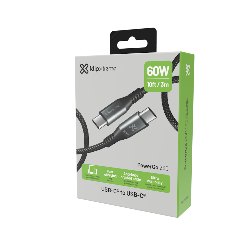 Klip Xtreme KAC-250-10FT cable USB-C a USB-C 3 m negro