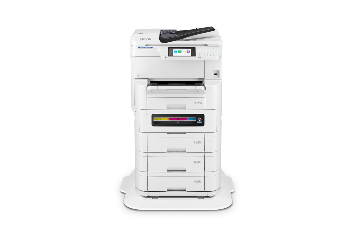Epson WorkForce Pro EM-C8100 vista frontal y alimentador automático
