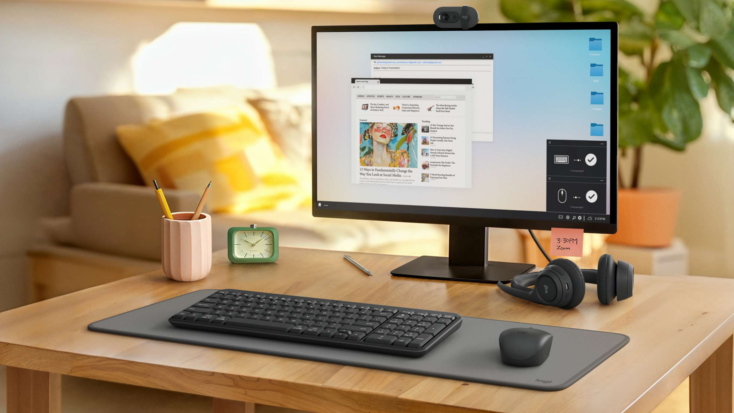 Logitech MK250 en escritorio
