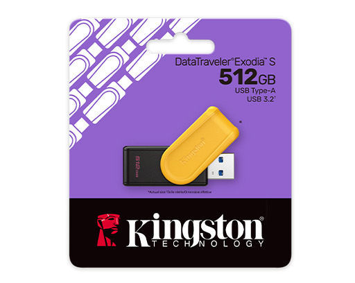 Kingston DataTraveler Exodia S DTXS/512GB, diseño con tapa giratoria