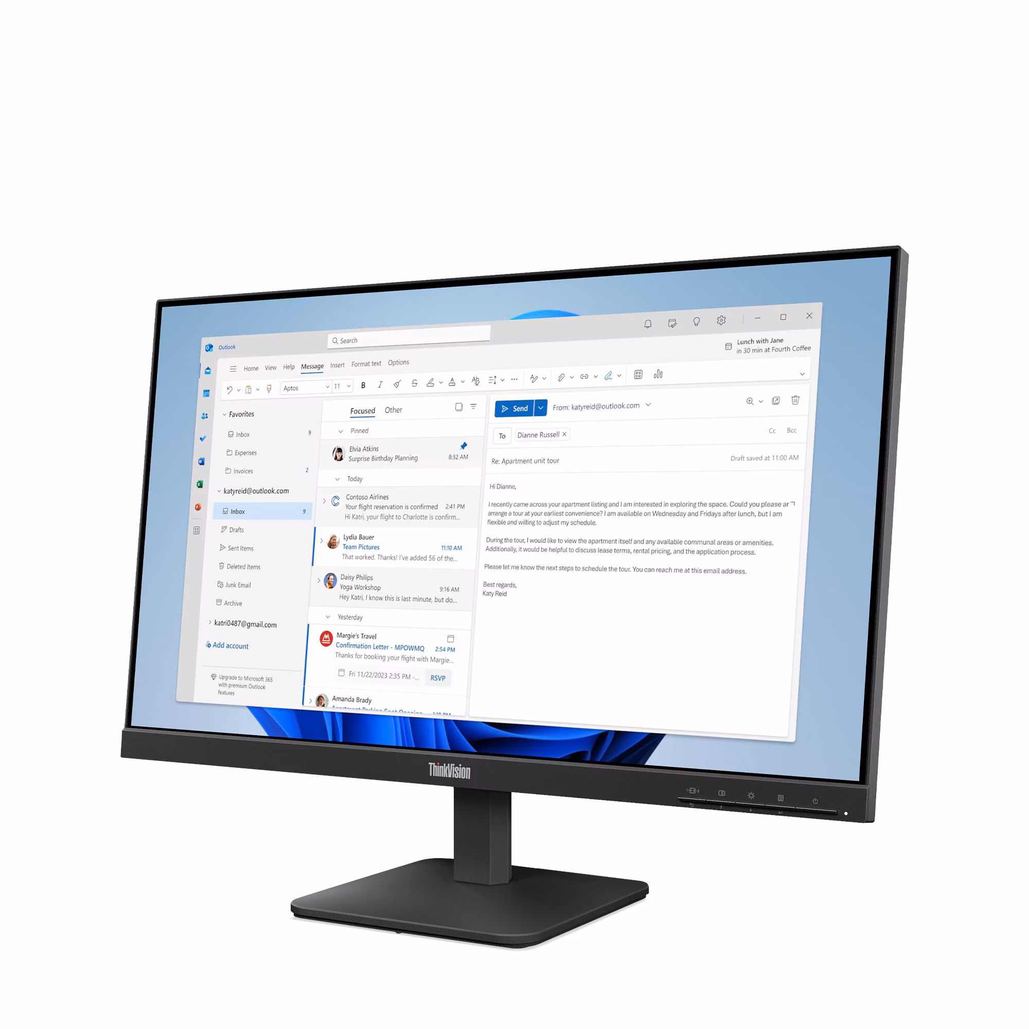 Lenovo ThinkVision S24-4e vista de escritorio