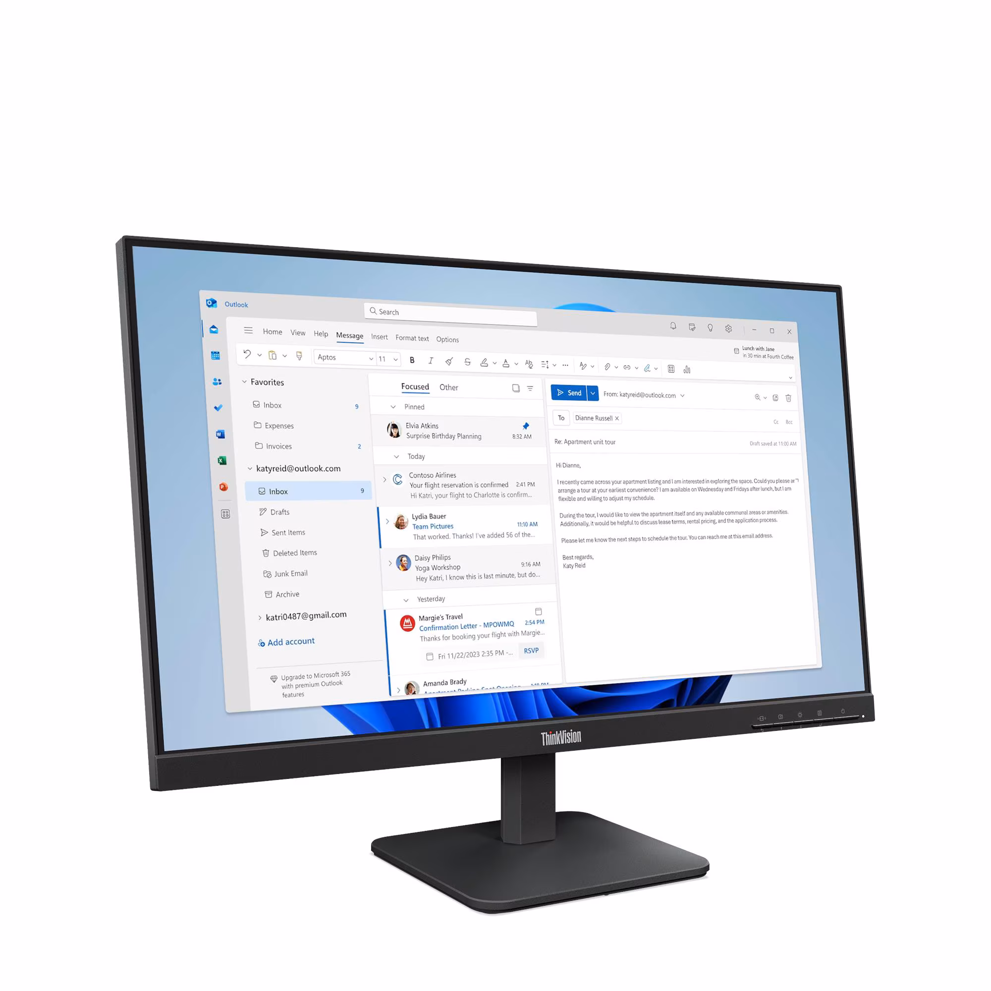 Lenovo ThinkVision S24-4e conectividad HDMI y VGA