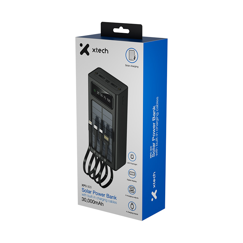 Caja Xtech XPB-300 power bank solar 30000mAh