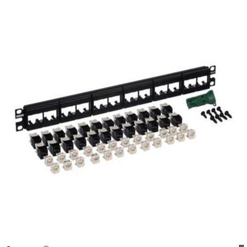 Panduit KT035XCL82, kit patch panel Cat6 de 24 puertos con 24 módulos RJ45 UTP