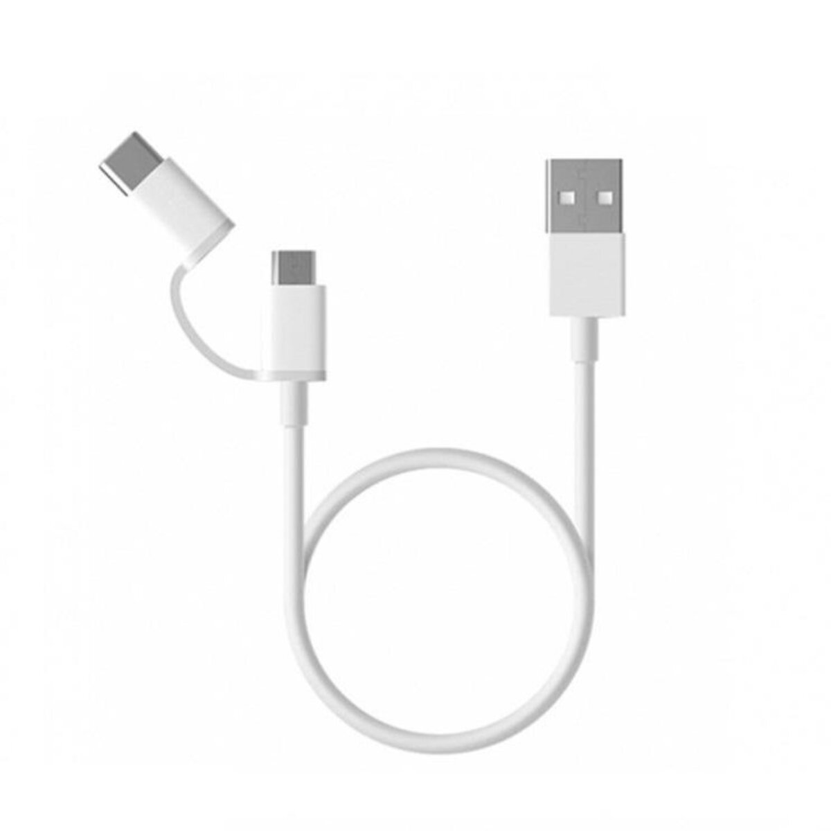 Xiaomi Mi 2 en 1 cable USB-A a Micro-USB USB-C blanco