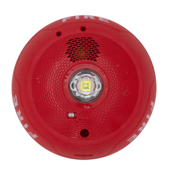 FireLite PC2RLED sirena estroboscópica LED roja sobre fondo blanco