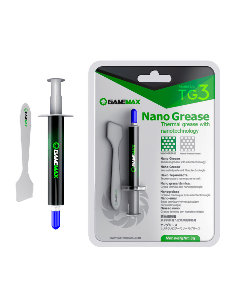 GameMax TG3, pasta térmica de 3 gramos con espátula