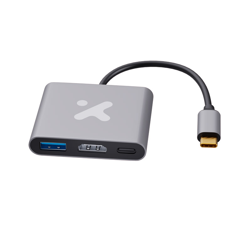 Xtech XTC-566 adaptador USB-C 3 en 1 HDMI USB-A y Power Delivery