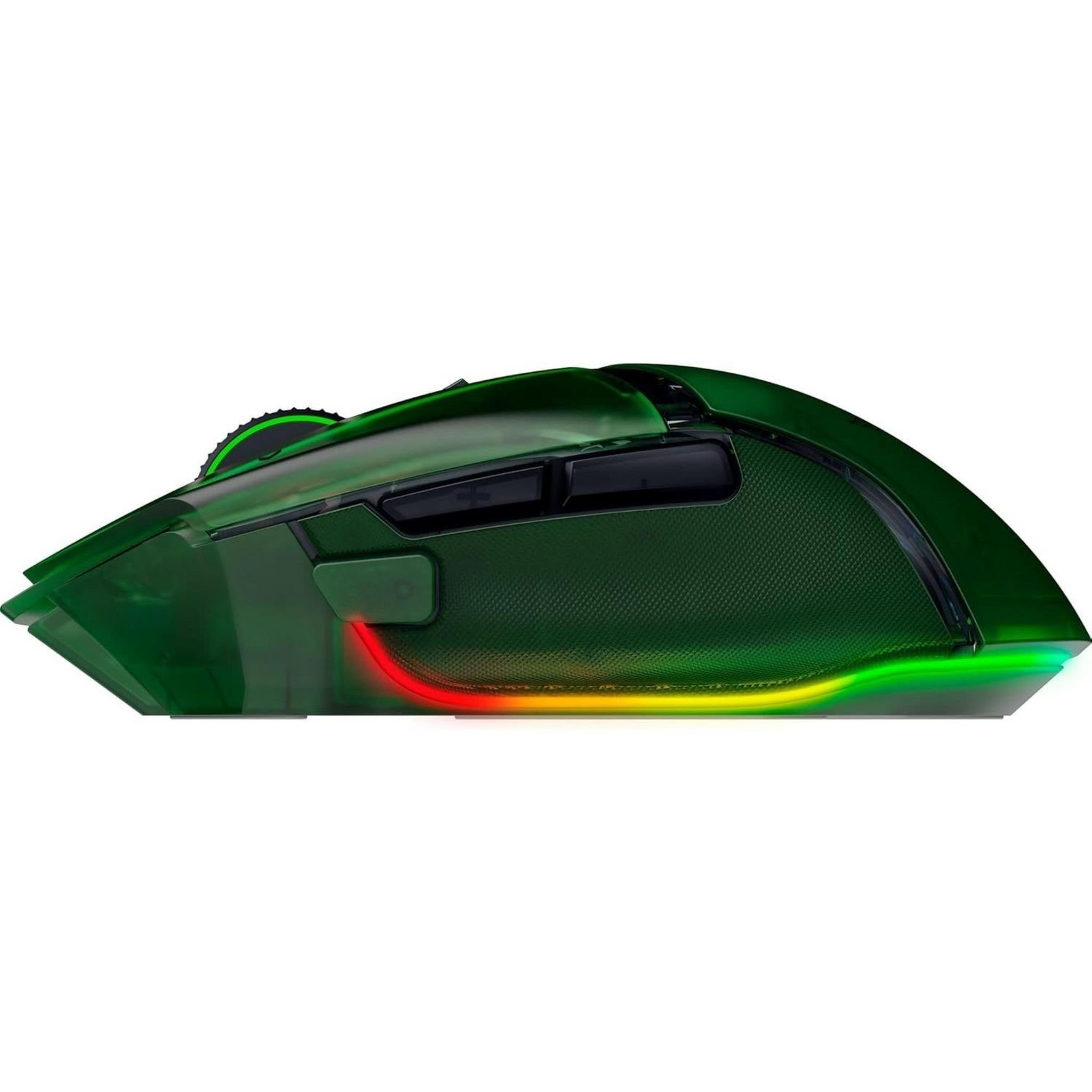 Razer Basilisk V3 Pro 35K Verde Phantom sobre fondo blanco
